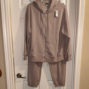 Old Navy Tan Hoodie and Jogger Set